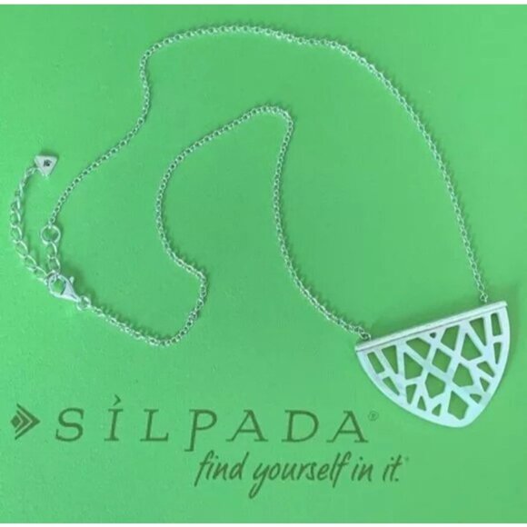 SILPADA 'Gleamcatcher' Sterling Silver 925 Mother of Pearl Necklace - Picture 1 of 2